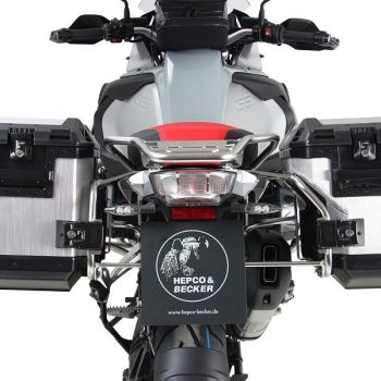 Achter aanzicht motor met cutout koffers